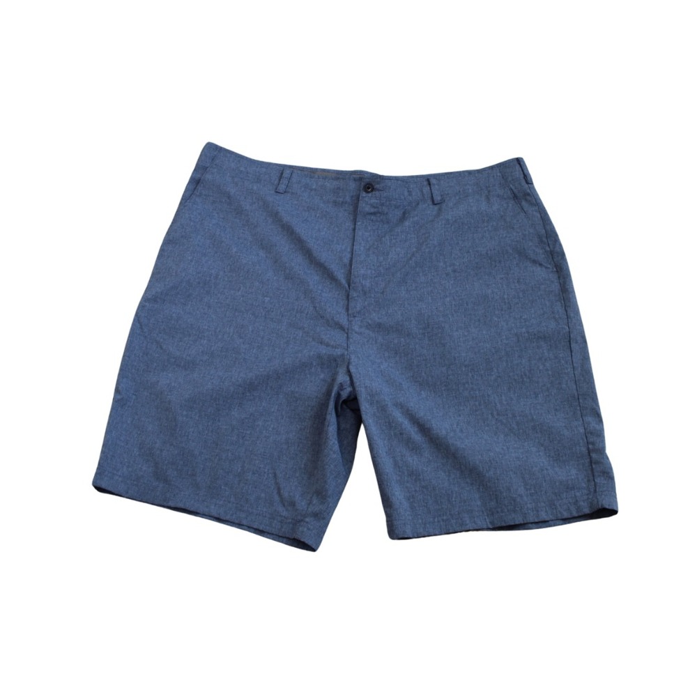 Ben Hogan Golf Shorts Heather Blue Flat Front Button Size 46